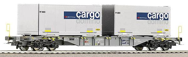 4-axle Flat car with 2 Containers &quot;cargo&quot;<br /><a href='images/pictures/Roco/66632.jpg' target='_blank'>Full size image</a>